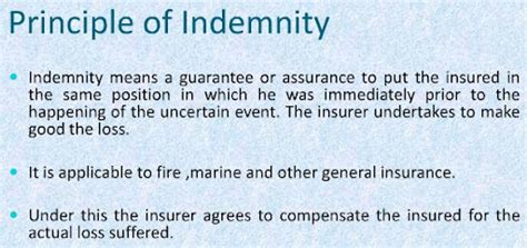 Principle Of Indemnity