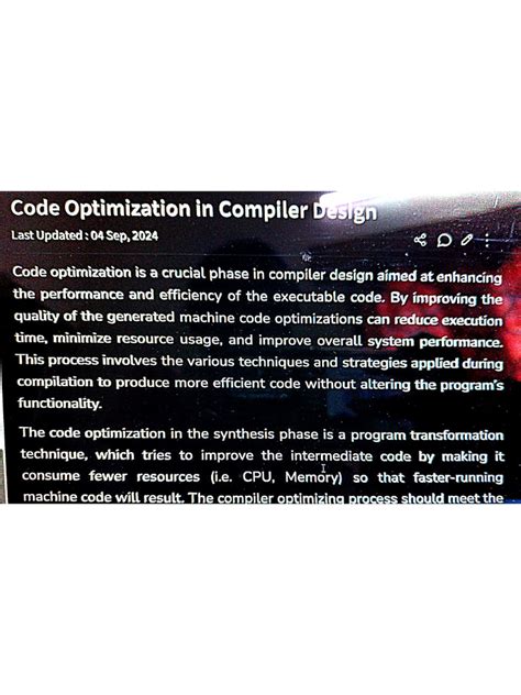 Principle Source Of Optimization In Compiler Design