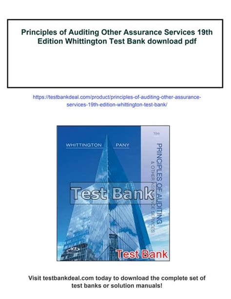Principles Of Auditing Whittington 19th Snoman