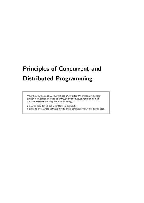 Principles Of Concurrent And Distributed Programming