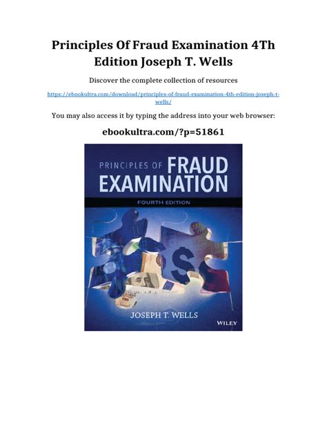 Principles Of Fraud Examination 4th Edition