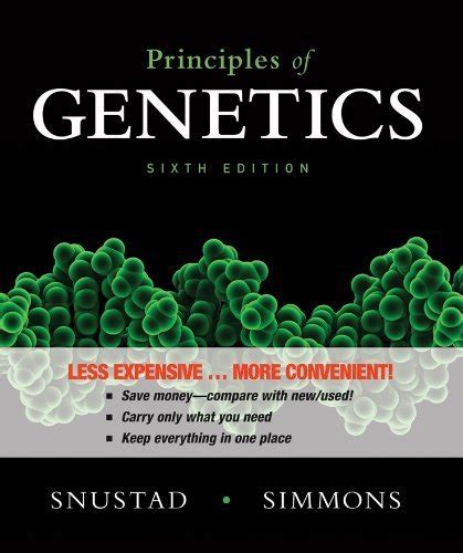 Principles Of Genetics 6th Binder R Edition By Snustad D Peter Simmons Michael J 2011 Loose Leaf