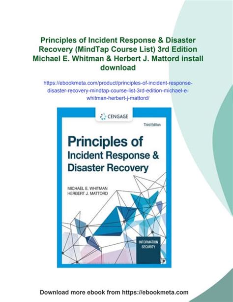 Principles Of Incident Response And Disaster Recovery