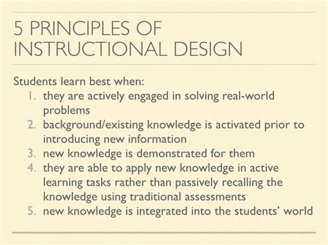 Principles Of Instructional Design