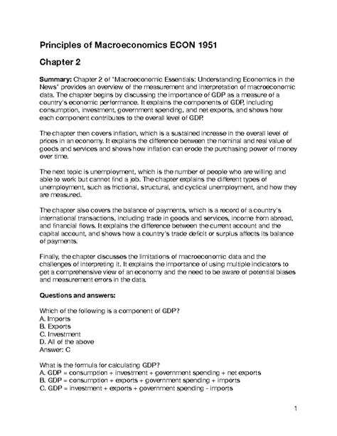 Principles Of Macroeconomics Chapter 2 Answers
