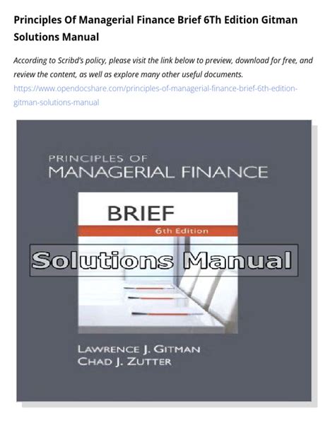 Principles Of Managerial Finance 6th Edition Skae