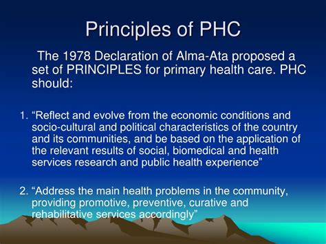 Principles Of Phc