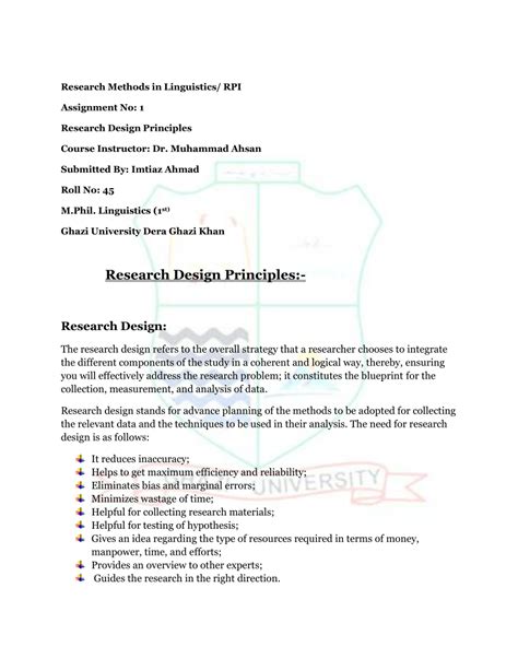 Principles Of Research Design And Drug Literature Evaluation