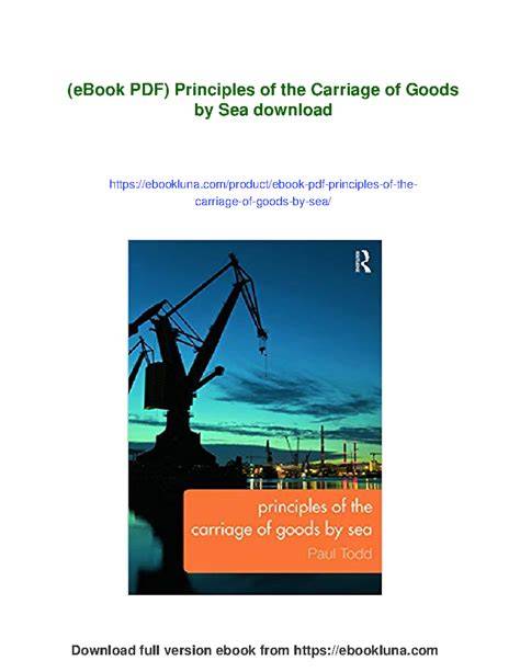 principles of the carriage of goods by sea