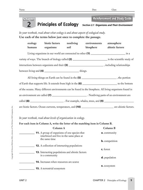 Read Online Principles Of Ecology Chapter 2 Answers 