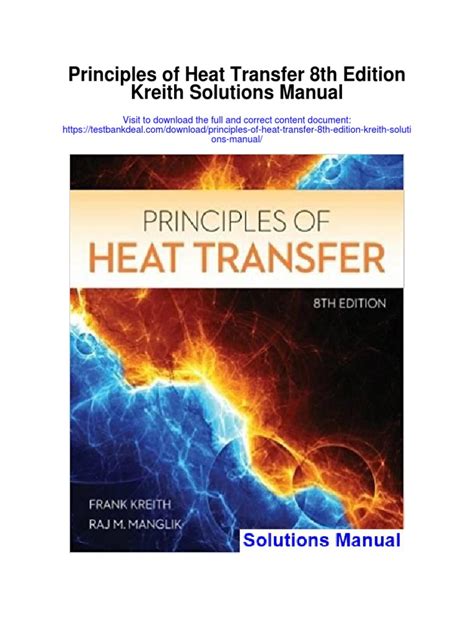 Full Download Principles Of Heat Transfer Kreith Solutions 