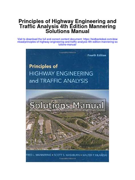 Read Online Principles Of Highway Engineering And Traffic Analysis 4Th Edition Solutions Manual 