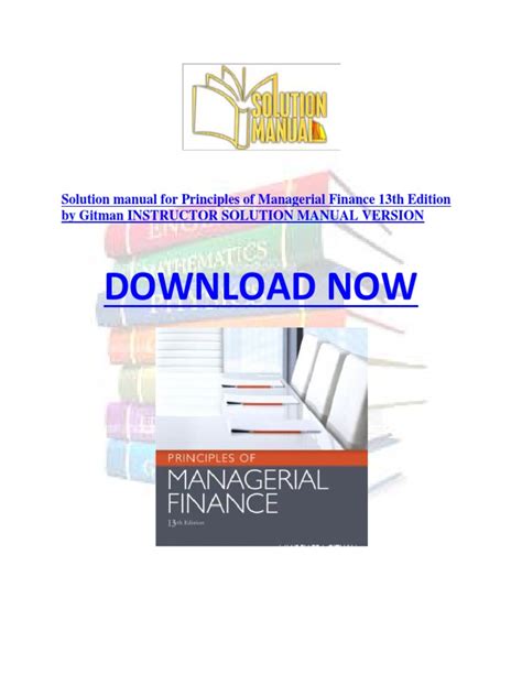 Full Download Principles Of Managerial Finance Gitman 13Th Edition Solutions Manual Pdf 