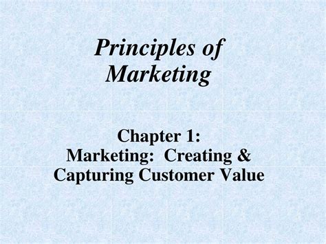 Read Online Principles Of Marketing Chapter 1 
