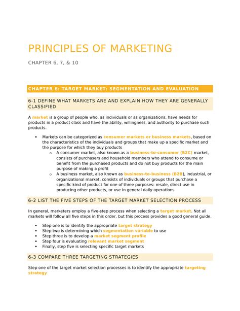 Read Online Principles Of Marketing Chapter 6 