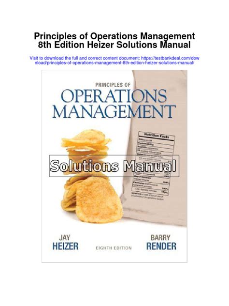 Download Principles Of Operations Management 8Th Edition Solution Manual 