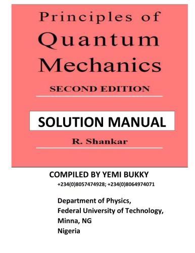 Read Principles Of Quantum Mechanics Shankar Solutions Pdf 