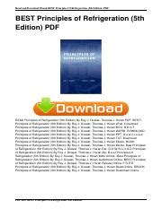 Read Online Principles Of Refrigeration 5Th Edition Pdf 