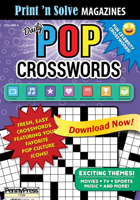 Print N Solve Magazines Daily Pop Crosswords Penny Pop Culture Crossword Puzzles Printable - Pop Culture Crossword Puzzles Printable