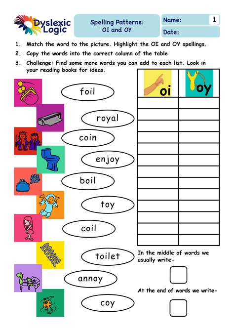 Print Spelling Worksheets Longer Oi And Oy Words Oi And Oy Words Worksheet - Oi And Oy Words Worksheet