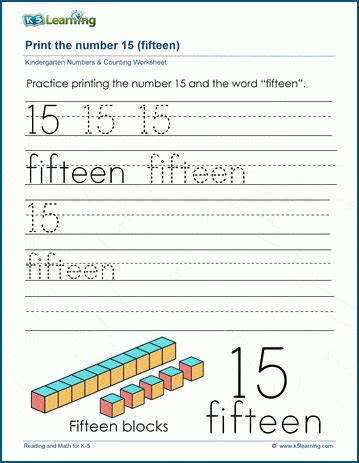 Print The Number 15 Fifteen K5 Learning Number Tracing 15 - Number Tracing 15
