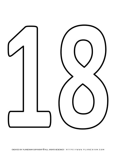 Print The Number 18 Eighteen K5 Learning Number 18 Worksheets For Preschool - Number 18 Worksheets For Preschool