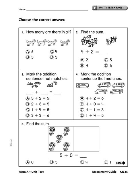 Read Online Print Houghton Mifflin Math Unit Tests 