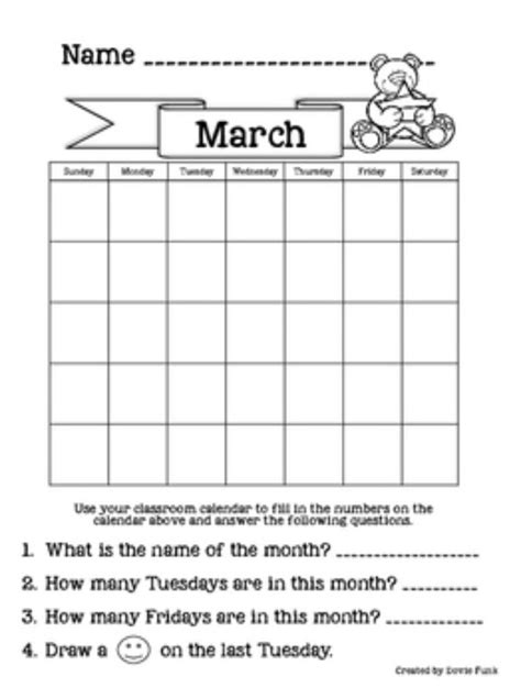 Printable 1st Grade Calendar Worksheets Education Com Calendar Worksheet For 1st Grade - Calendar Worksheet For 1st Grade