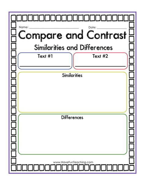 Printable 1st Grade Comparing And Contrasting Worksheets Compare And Contrast Stories 1st Grade - Compare And Contrast Stories 1st Grade