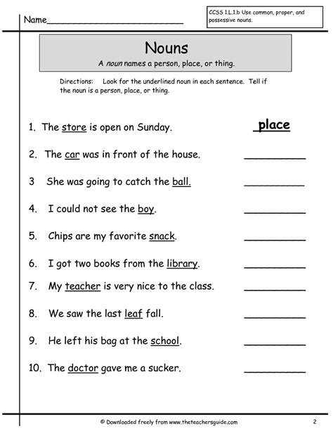 Printable 1st Grade Noun Worksheets Education Com Noun Activities For 1st Grade - Noun Activities For 1st Grade