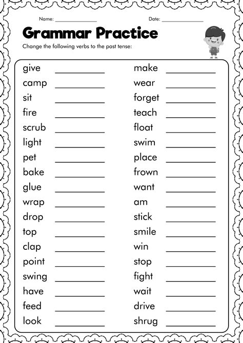 Printable 1st Grade Past Tense Verb Worksheets Education Verbs Worksheets 1st Grade - Verbs Worksheets 1st Grade
