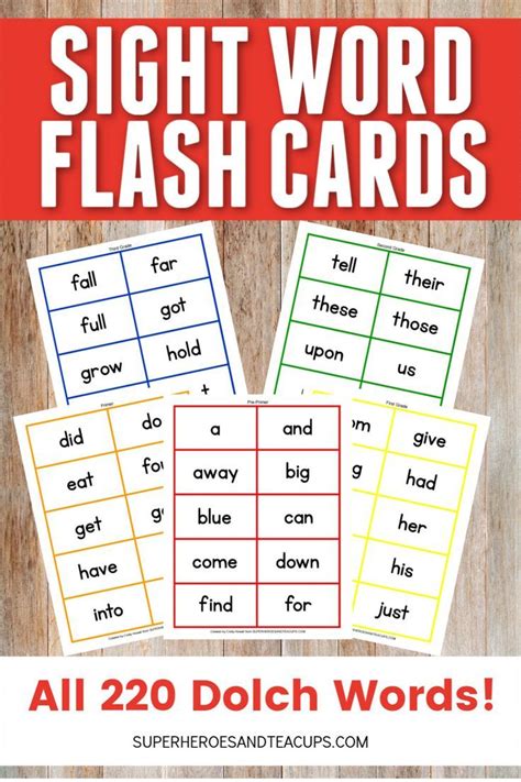 Printable 1st Grade Sight Word Flashcards Woo Jr First Grade Flash Cards - First Grade Flash Cards