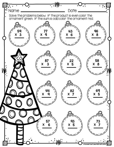Printable 2nd Grade Math Christmas Worksheets Education Com Christmas Math For 2nd Grade - Christmas Math For 2nd Grade