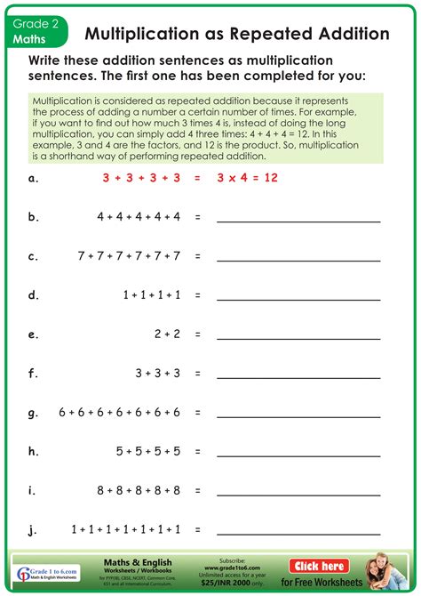 Printable 2nd Grade Multiplication And Repeated Addition Worksheets Repeated Addition Worksheet 2nd Grade - Repeated Addition Worksheet 2nd Grade