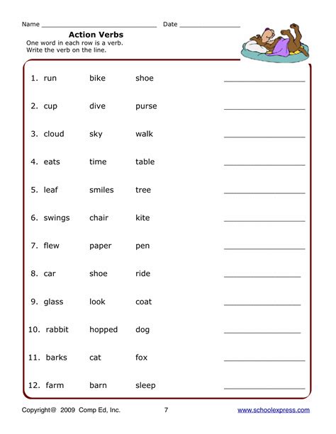 Printable 2nd Grade Verb Worksheets Education Com Worksheet Verb Grade 2 - Worksheet Verb Grade 2