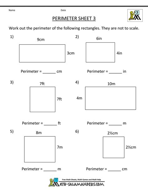 Printable 3rd Grade Perimeter Worksheets Education Com Perimeter Worksheets Grade 3 - Perimeter Worksheets Grade 3