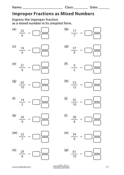 Printable 4th Grade Mixed Numbers And Improper Fraction Improper Fraction Worksheets 4th Grade - Improper Fraction Worksheets 4th Grade