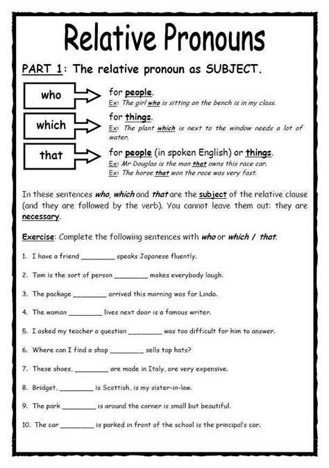 Printable 4th Grade Relative Pronoun Worksheets Education Com Relative Pronoun Worksheets 4th Grade - Relative Pronoun Worksheets 4th Grade