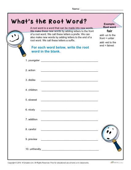 Printable 4th Grade Root Word Workbooks Education Com Root Words Worksheets 4th Grade - Root Words Worksheets 4th Grade