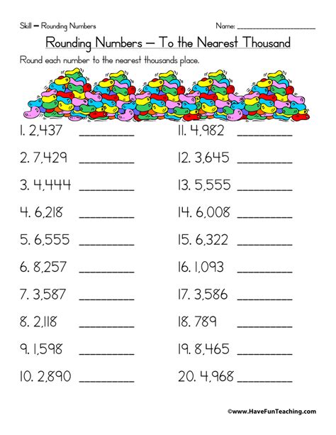 Printable 4th Grade Rounding Number Worksheets Education Com Rounding Numbers Worksheets Grade 4 - Rounding Numbers Worksheets Grade 4