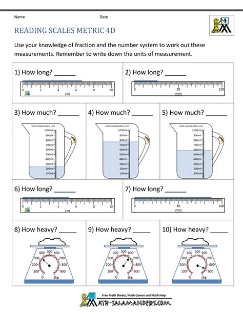Printable 4th Grade Scale And Conversion Worksheets 4th Grade Conversion Table Worksheet - 4th Grade Conversion Table Worksheet