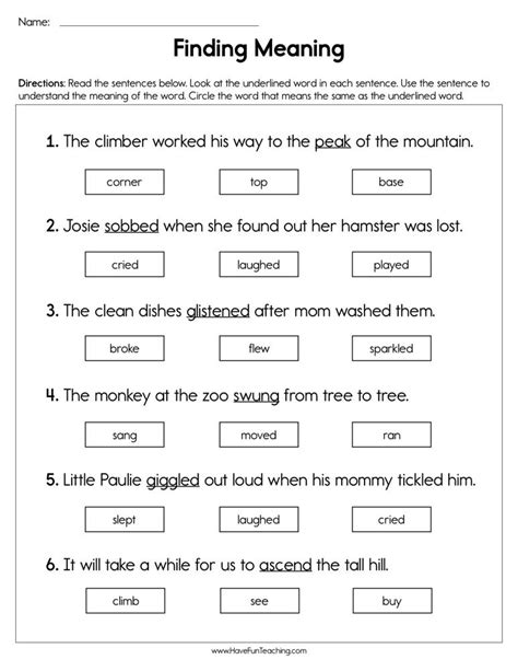 Printable 5th Grade Determining Meaning Using Context Clue Context Clues Worksheet 5th Grade - Context Clues Worksheet 5th Grade