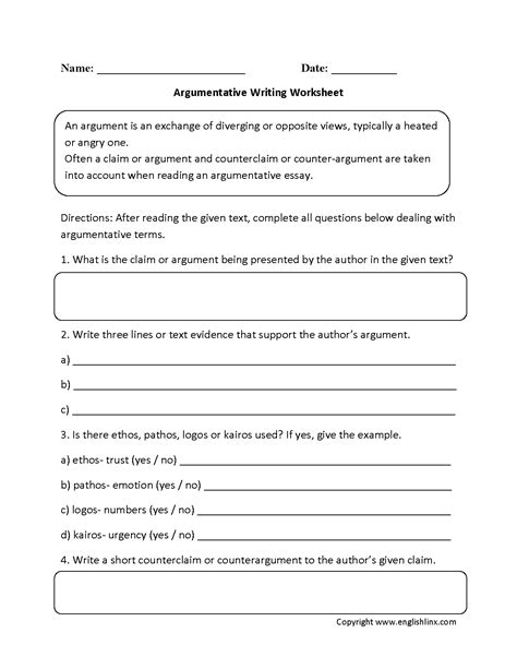 Printable 6th Grade Argument Writing Worksheets Education Com 6th Grade Essay Format - 6th Grade Essay Format