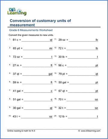 Printable 6th Grade Measurement Worksheets Education Com 6th Grade Measurement Worksheet Packet - 6th Grade Measurement Worksheet Packet
