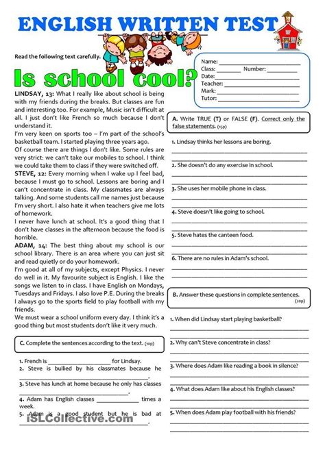 Printable 7th Grade English Worksheets In 2022 Worksheets 9th Grade English Printable Worksheet - 9th Grade English Printable Worksheet