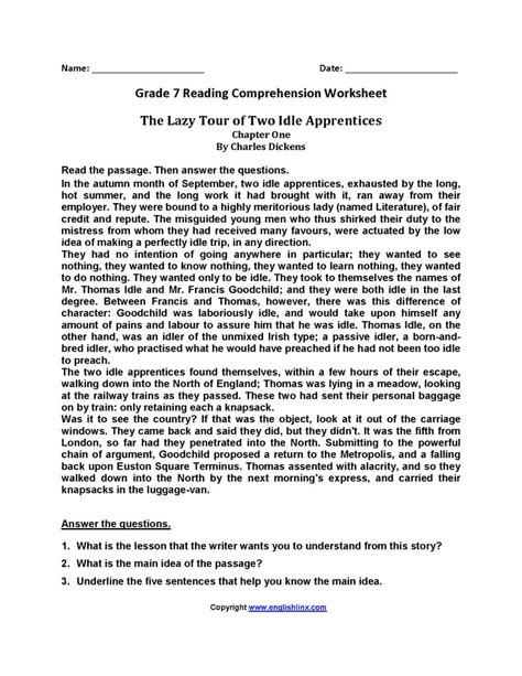 Printable 7th Grade Informational Text Reading Worksheets 7th Grade Articles - 7th Grade Articles
