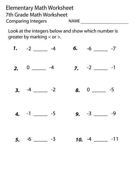 Printable 7th Grade Number Sense Worksheets Education Com Negative Numbers 7th Grade Worksheet - Negative Numbers 7th Grade Worksheet