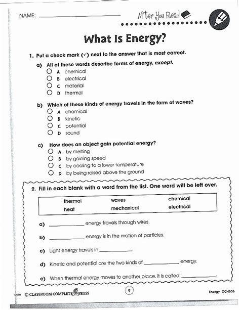 Printable 8th Grade Science Worksheets Education Com 8th Grade Science Facts - 8th Grade Science Facts