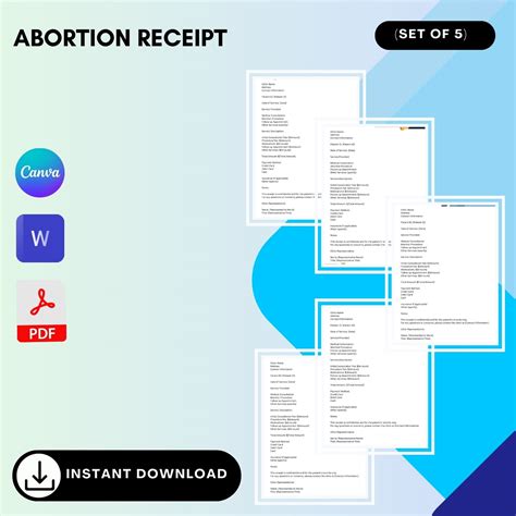 Printable Abortion Payment Receipt