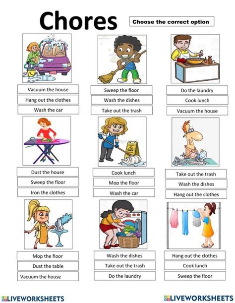 Printable Activities About Home Chores Lingokids Household Chores Worksheet For Kindergarten - Household Chores Worksheet For Kindergarten